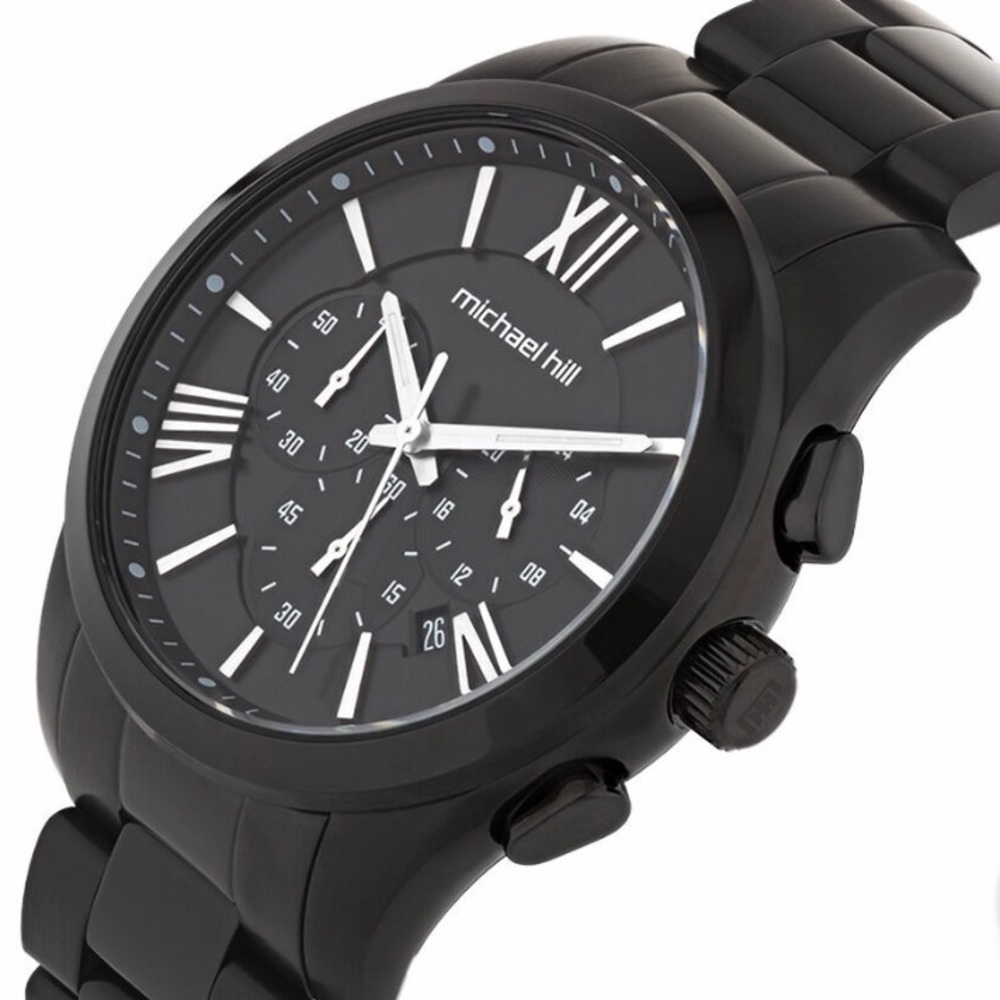 Men's Chronograph Watch in Black Tone Stainless Steel